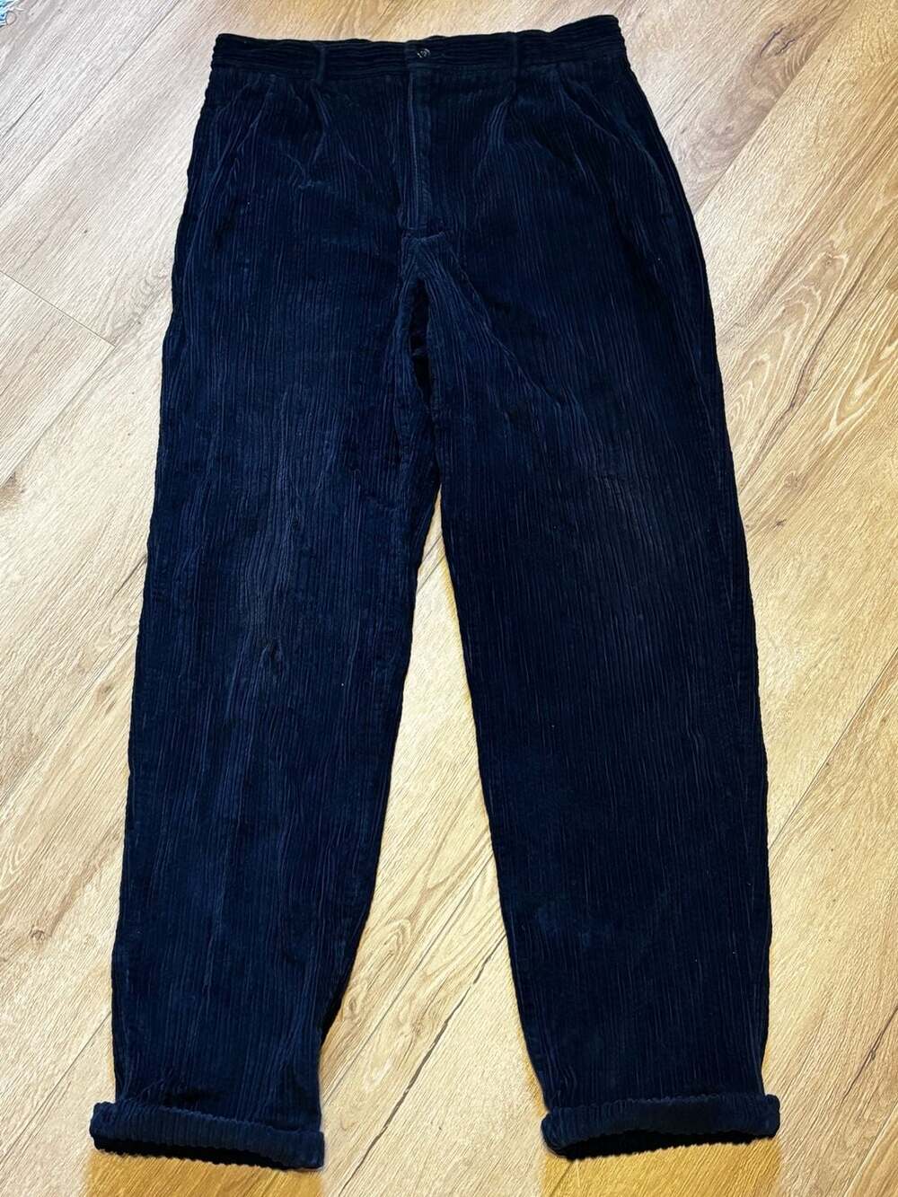 Le Collezioni Structure Men's Navy Corduroy Trousers Size 34R